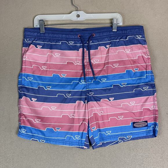Vineyard Vines Swim Short Mens M Multicolor Striped Lined Drawstring Waist - Picture 1 of 13